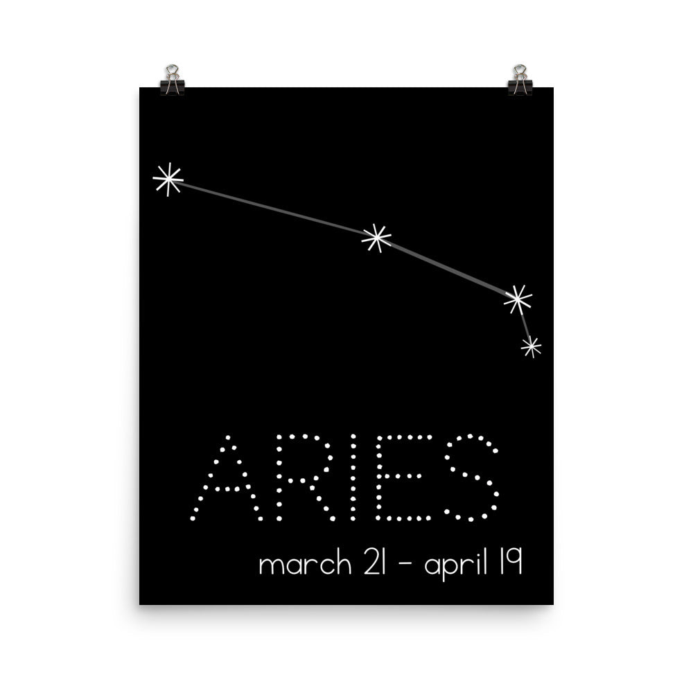 Aries Constellation Zodiac Nursery Poster