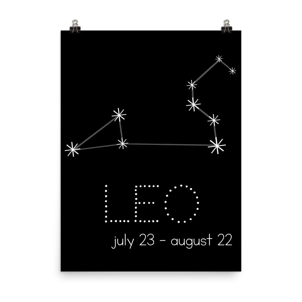 Leo Constellation Zodiac Nursery Poster