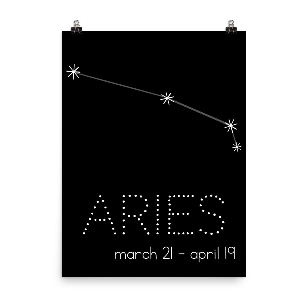 Aries Constellation Zodiac Nursery Poster