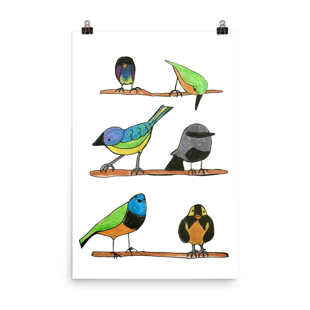 Birds Alphabet Nursery Art Print