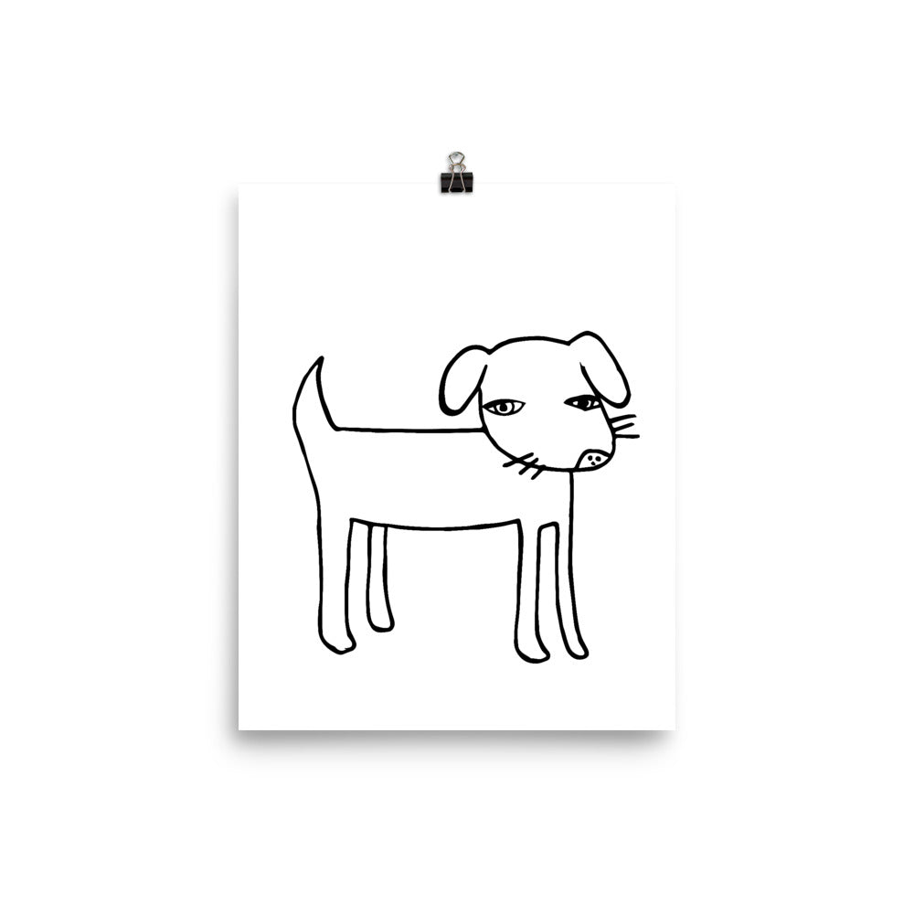 Black and White Dog Nursery Art Print