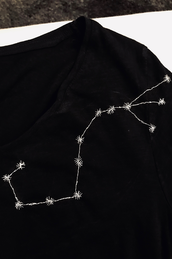 Constellation Embroidered T-Shirt Scorpio Man