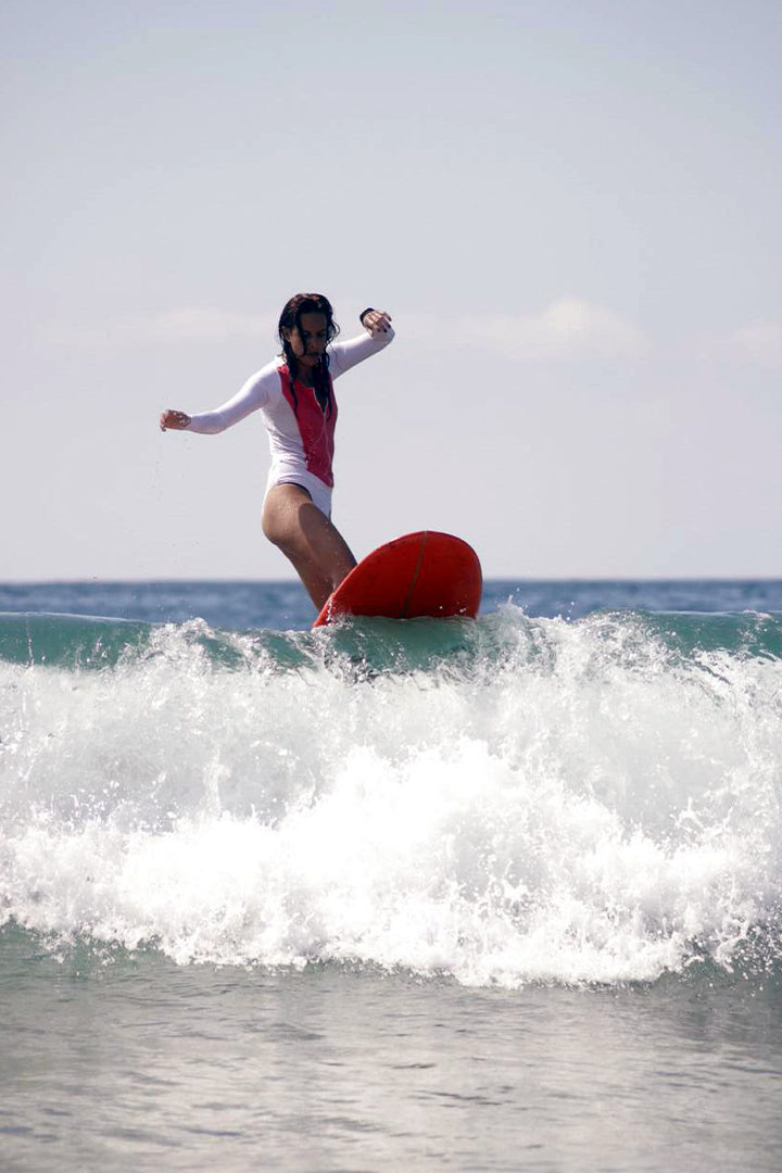 Vaquero Surf Swimsuit White and Coral