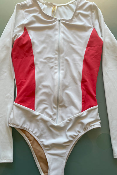 Vaquero Surf Swimsuit White and Coral Side